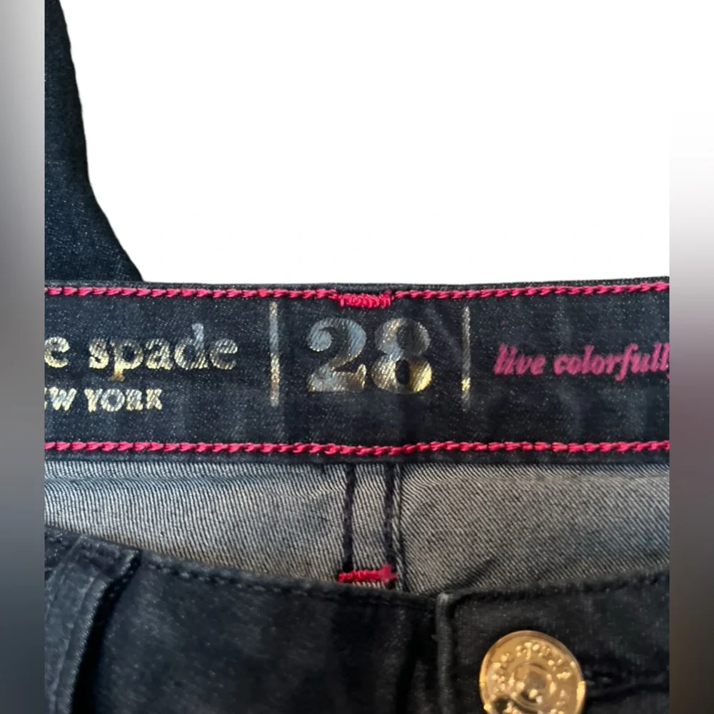 Kate Spade women's size 28 dark blue denim cropped jean EUC - Picture 4 of 6